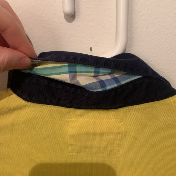 Stylish Pique Cotton Express Polo Yellow with 2 tone blue trim SZ Medium - Picture 7 of 7